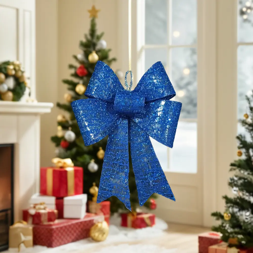 Art Deco-Stil blauer Bogen Innenausbau für Weihnachten