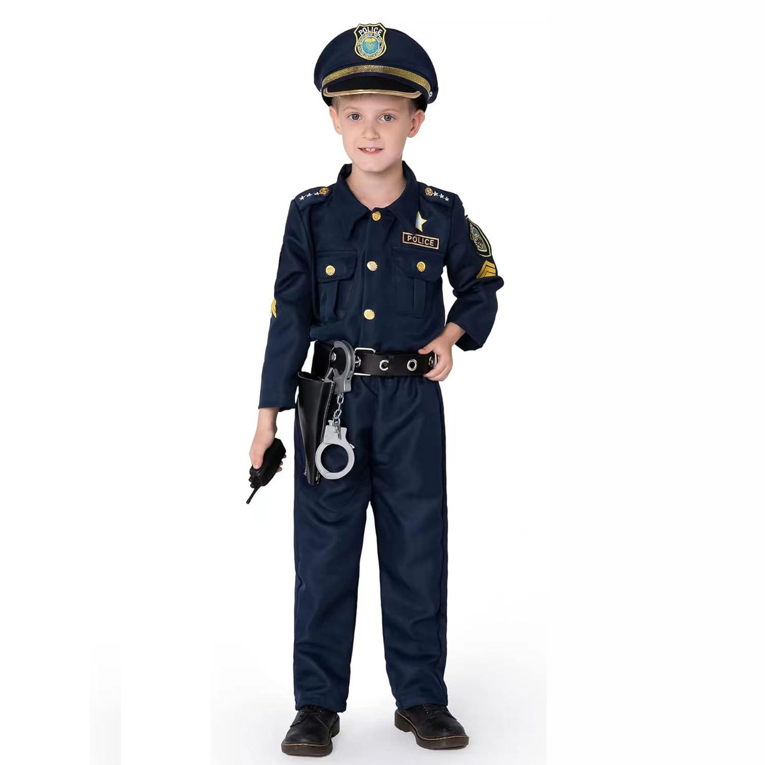 Conjunto de uniforme (ropa + pantalón + gorra + cinturón)