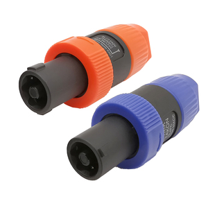 2pcs橙色 & 蓝色4针NL4FC公头音频插头连接器4极扬声器扬声器母插座插孔扬声器连接器 - Product Image 2