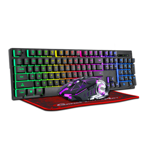 Combos de teclado y mouse para juegos inalámbricos Teclado mecánico inalámbrico recargable y alfombrilla de mouse 3 en 1 para Gamer