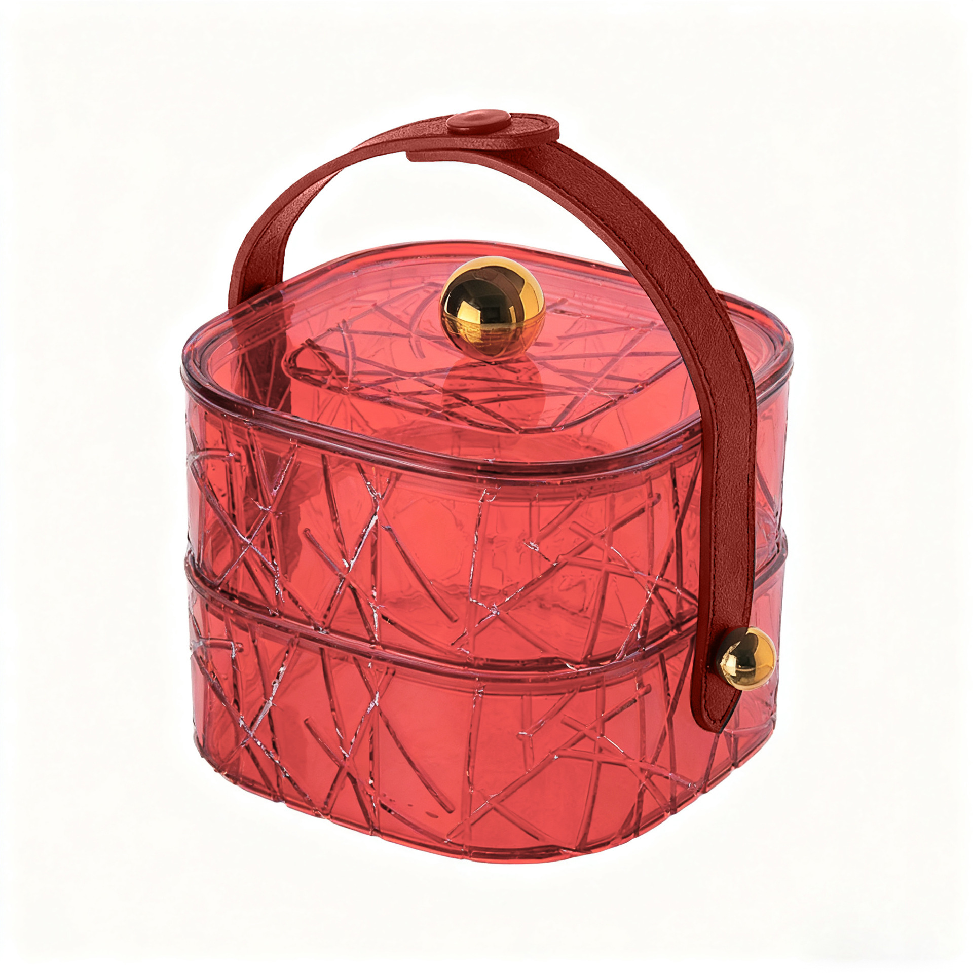 7037 Double-Layer Translucent Red