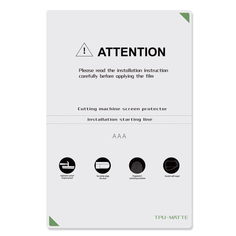 Film hydrogel TPU mat plat de 12 pouces à 300 mm et 200 mm