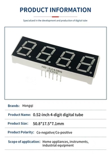 0,52-Zoll 7-Segment-Digitalanzeige 4-stellige LED mit hochwertiger, super heller, grüner Farbe für elektrische Produkte - Product Image 4