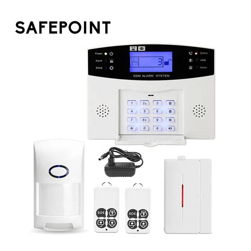 Safepoint Hsg004 Toetsenbord Scherm Intercom Bedrade & Draadloze Home Inbraak Alarm 433Mhz Draadloos Gsm Alarmsysteem