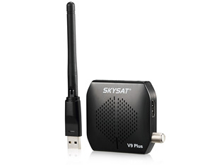 SKYSAT V9 PLUS DVB S2 Digital Satellite Receiver Free to air Support PowerVu,Auto PowerVu,Biss Key SKYSAT V9 Plus - Product Image 2