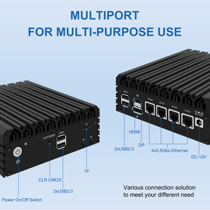 Hot Selling Intel N305/N100 Fanless Mini <strong>Computer</strong> 16GB DDR5 256GB M.2 SSD 4x2.5Gbe VPN Router Firewall <strong>Linux</strong> Mini PC New US Plug - Product Image 3