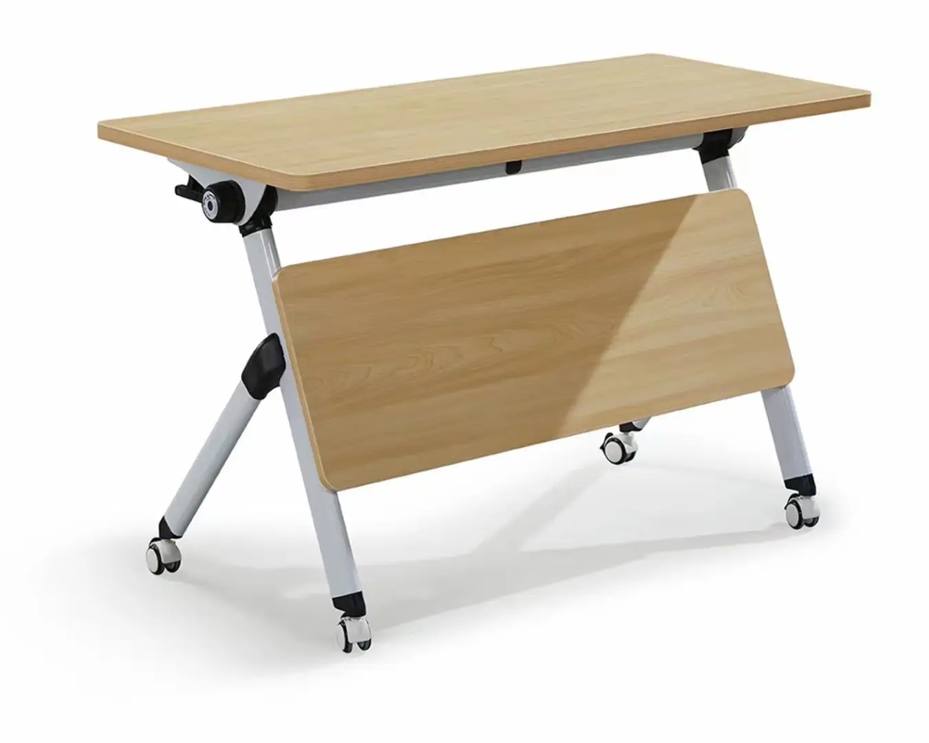 Silla de escritorio plegable de madera para oficina, mesa de conferencia para sala de reuniones, mesa de entrenamiento moderna para escuela plegable