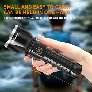 1700 lumen cao lumens 500m dài phạm vi Zoomable có thể sạc lại làm việc ánh sáng IP66 bên ánh sáng điện hiển thị tay <span class=keywords><strong>Torch</strong></span> Led đèn pin - Product Image 6