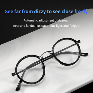 Multifocal Lenses Round Retro Metal Reading Glasses Anti Blue <strong>Computer</strong> Optical <strong>Custom</strong> Reading Glasses UV400 - Product Image 2