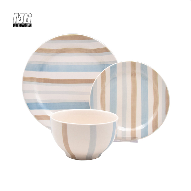 Wholesale cheap price tableware custom logo pattern ceramic dinnerware porcelain dinner set