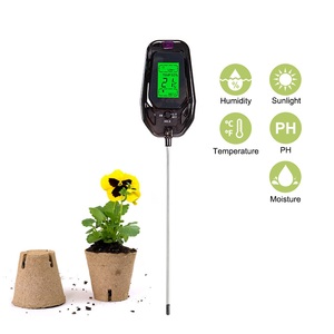 THE01859 Display LCD digitale 5 in 1 PH umidità luce solare umidità temperatura misuratore di umidità del suolo per giardino