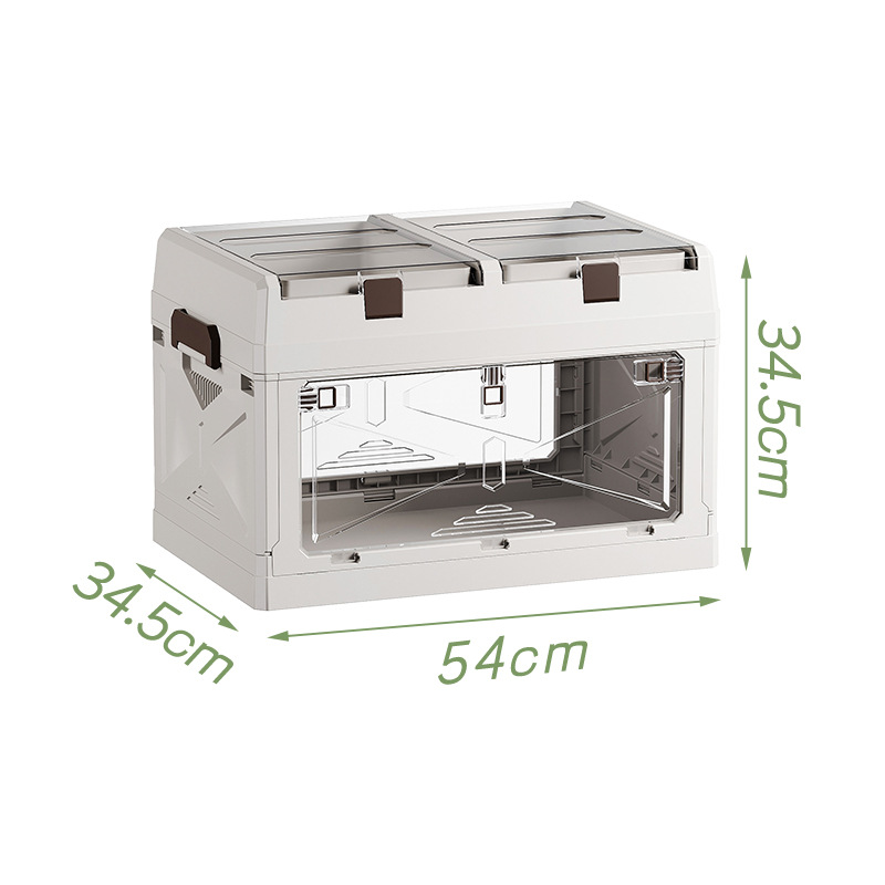Medium-sized transparent folding case with tall lid