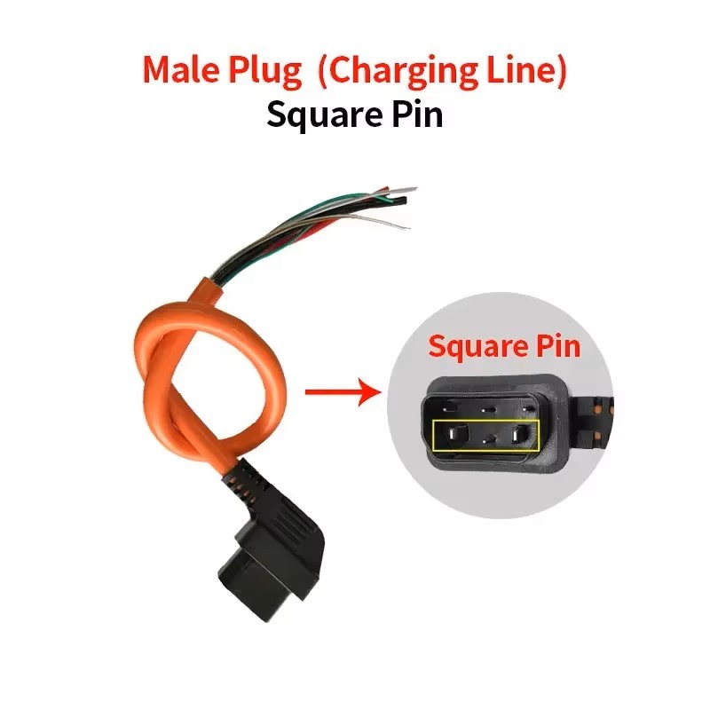 Conector macho de clavija cuadrada