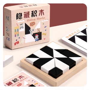 几何形状拼图逻辑思维IQ 3D隐藏积木拼图游戏教育男女通用盒子/纸箱 - Product Image 1