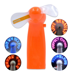 Ventilador de Flash LED programable, ventilador de batería de mensaje personalizado, Mini ventilador portátil de mano