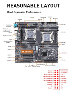 X10X99-16D anakart LGA 2011-3 XEON X99 anakart desteği çift CPU E5 2640 2666 2670 2696 2678 V3 V4 DDR4 RECC RAM C612 - Product Image 4