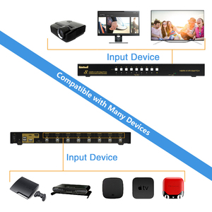 JideTech USB <strong>KVM</strong> <strong>Switch</strong> <strong>8</strong> Port up to 4K@30Hz Resolution with USB 2.0 Hub Hotkey Mouse Switching for Linux, Windows, Mac, Unix