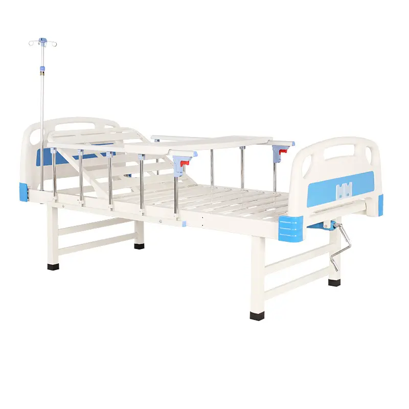 Cama de hospital plegable 2 funciones de metal con inodoros multifuncional ajustable 2 manivelas cama