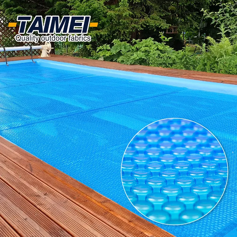 Manta Solar de PE personalizada con forma a prueba de agua, cubierta redonda de piscina de burbujas