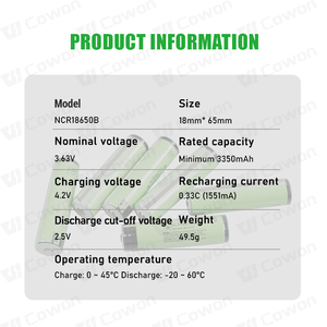 Hình trụ 18650 3C 3.7V 3.6V 3400mAh ncr18650bd 3200mAh có thể sạc lại Li Ion pin NCR18650B lithion Ion pin với các tab - Product Image 2