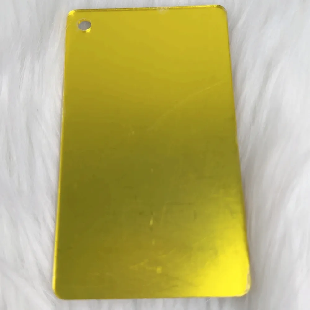 Precio de fábrica personalizado corte por láser grabado 4x8 pies tableros de plástico acrílico amarillo espejo vidrio Color hoja de acrílico