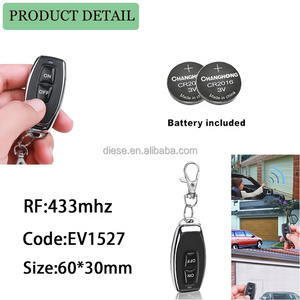 Universal 433 MHz Fernbedienung 2 Tasten Sender wasserdicht 1527 Lerncode Batterie inklusive - Product Image 3