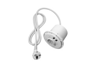 Round Embedded Hidden European Standard Desktop <strong>Socket</strong> USB Desk Power Outlet - Product Image 4
