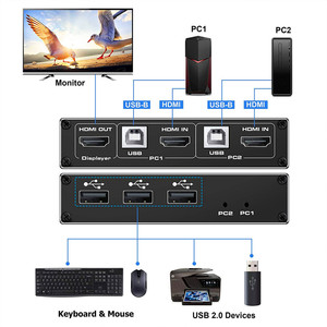 2 puerto USB HDMI interruptor KVM 4K @ 60Hz/RGB/YUV HDR HDMI 2,0 conmutador 2X1 apoyo teclado ratón impresora - Product Image 3