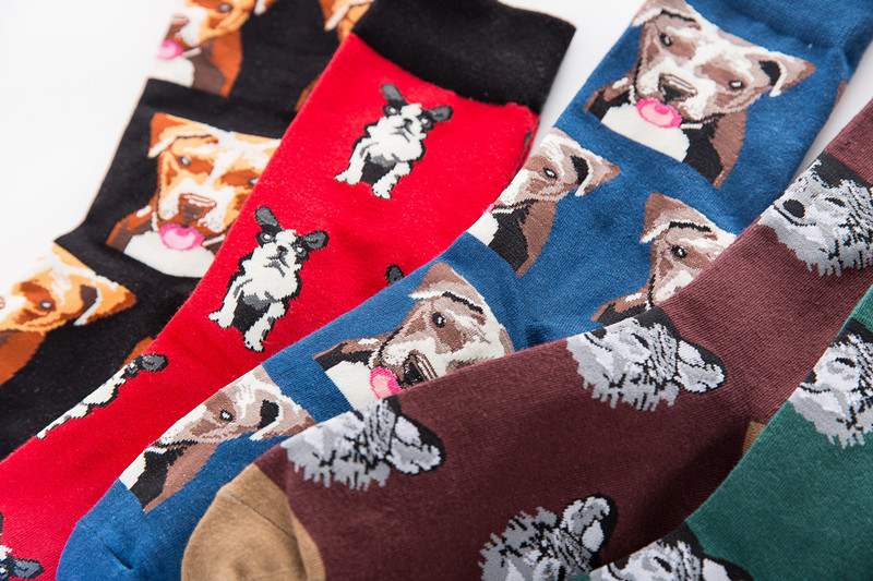 New Design Pet Socks Dogs Nice Men Wholesale Socks Fashion Mid Calf Plus Size Crew Socks