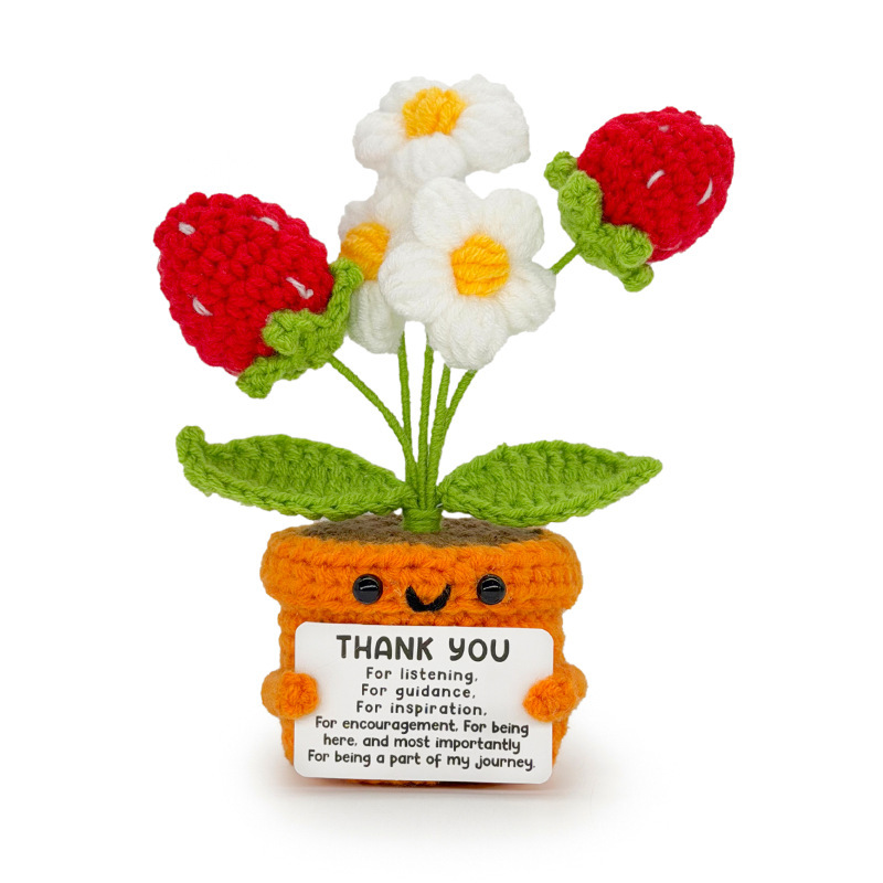Plante en pot fleur feuilletée fraise-orange