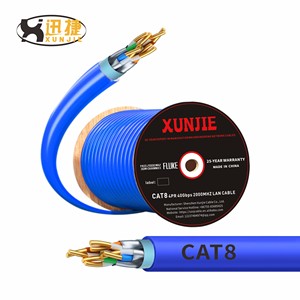 Cable Ethernet de cobre puro Cat8 personalizado de fábrica 305m 1000ft 23AWG 0,64 MM FTP LSZH PVC SFTP tipo para Internet y red Lan - Product Image 6