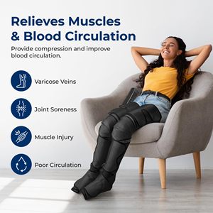 Pemijat kaki kompresi udara OEM, untuk kaki dan kaki dengan pemanasan di posisi lutut meningkatkan sirkulasi darah jaminan 1 tahun - Product Image 4