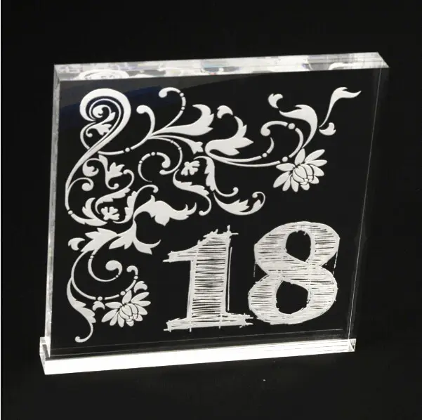 Customize size clear acrylic block with customized etching logo, solid acrylic resin block