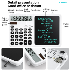 Kalkulator Tablet Tulis LCD Pintar 12 Digit Alat Tulis Elektronik Perangkat Pembelajaran Aritmatika Keuangan Kantor Belajar Siswa - Product Image 3