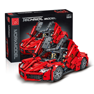 モークブリックテクノル023014-1スーパースポーツカー1:12スケールビルディングブロックフェラリードモデル車両玩具卸売用
