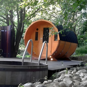 <strong>Custom</strong> <strong>Design</strong> Barrel Type Sauna Room With High-Quality Providing Heating Stove and Far Infrared with <strong>Computer</strong> Control <strong>System</strong> - Product Image 4