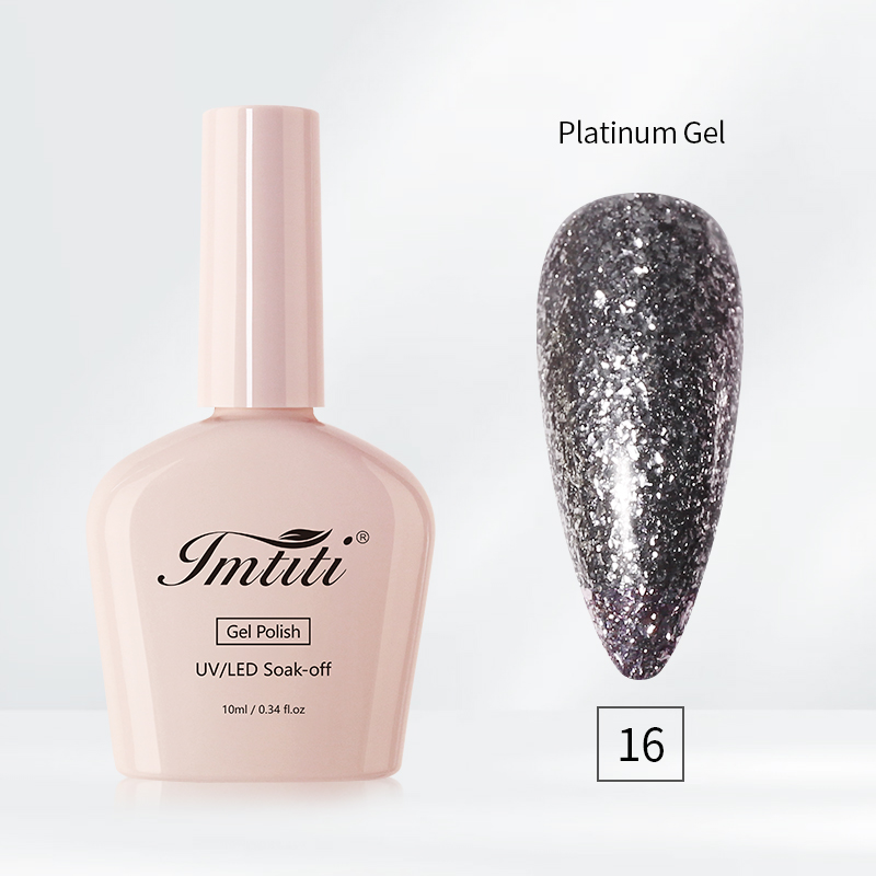 Gel pailleté platine 16#