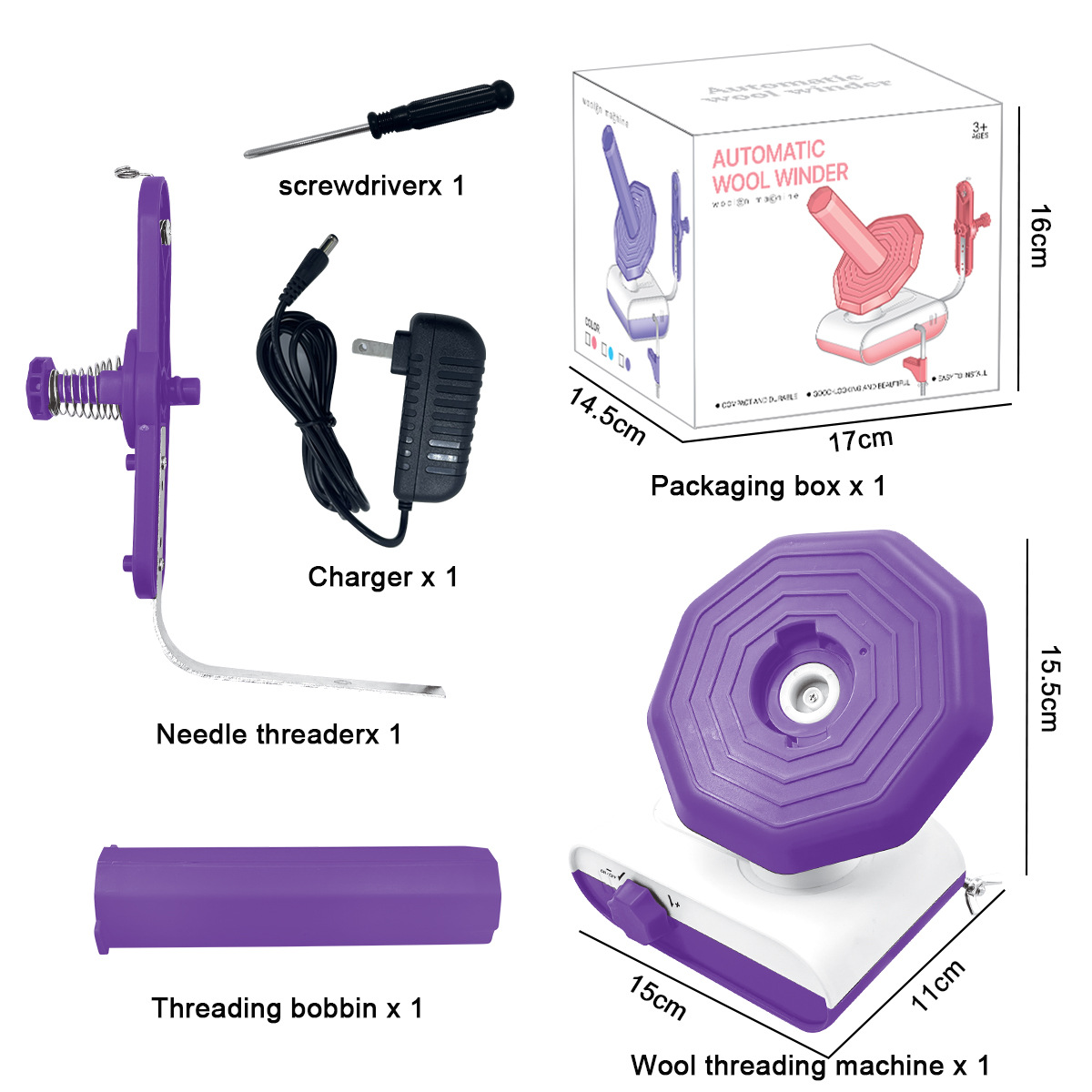 Nouveau bobinoir à fil violet
