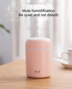 เครื่องเพิ่มความชื้นในอากาศ300มล.,เครื่องพ่นละอองน้ำมินิ LED แบบพกพาเครื่องพ่นไอน้ำน้ำมันหอมระเหยอโรมาคู่ละอองน้ำ H2O - Product Image 4