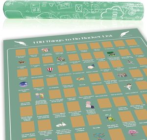 カスタム100やるべきことバケットリストスクラッチポスターアドベンチャーチャレンジカップルスクラッチオフブック折りたたみスクラッチオフポスター - Product Image 2
