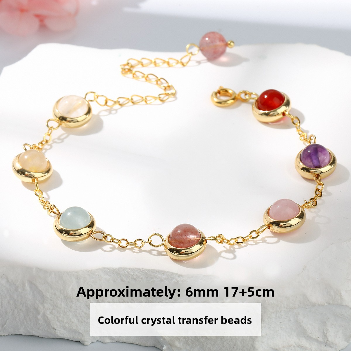 Seven-color crystal lucky charm bracelet