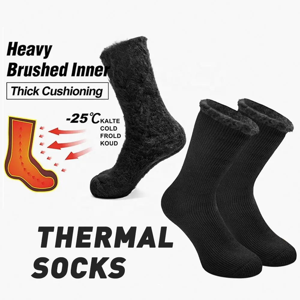 Зимние теплые термоноски унисекс для мужчин и женщин, очень толстые утепленные носки с подогревом для ботинок для экстремальных холодов