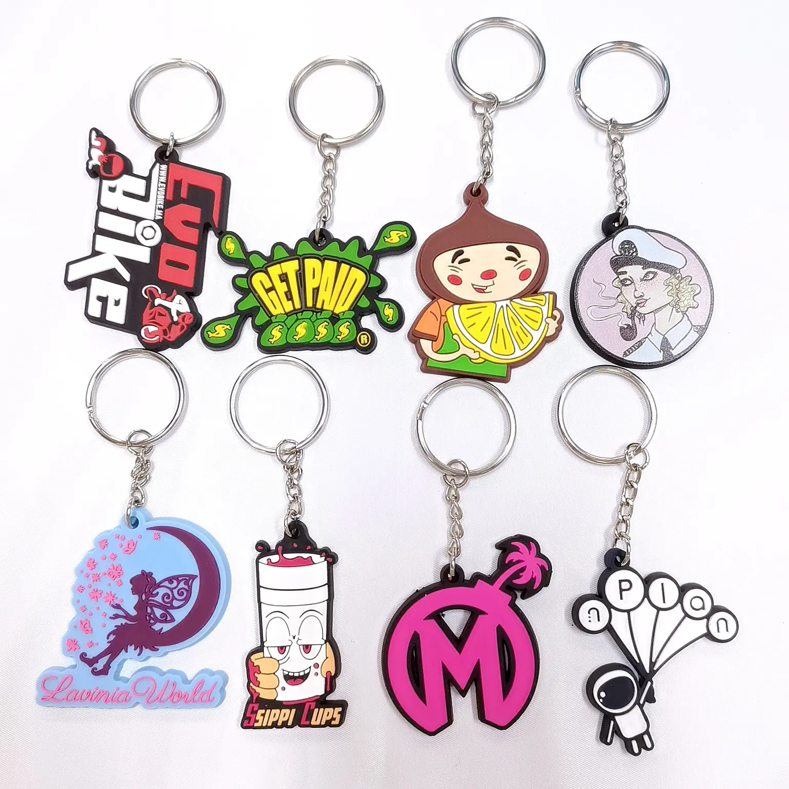 Atacadistas Keychain Designer Keychain Moda Gift Craft PVC Rubber Fabricantes personalizados PVC branco Popular Rubber