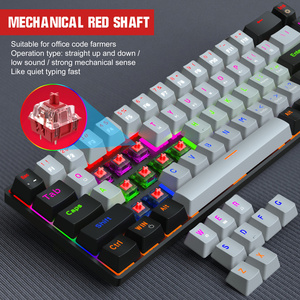 HXSJ V800 Mechanical Gaming <strong>Keyboard</strong> 68-<strong>Key</strong> Electronic <strong>Computer</strong> with RGB <strong>Lighting</strong> and CE Certified Mini Laptop - Product Image 3