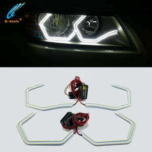 B-お得なSMD LEDアイコニックスタイルヘキサゴンホワイトエンジェルアイズハローfor B。MW E90 F10 F30 F32 F80 F82M4カーライトアクセサリー