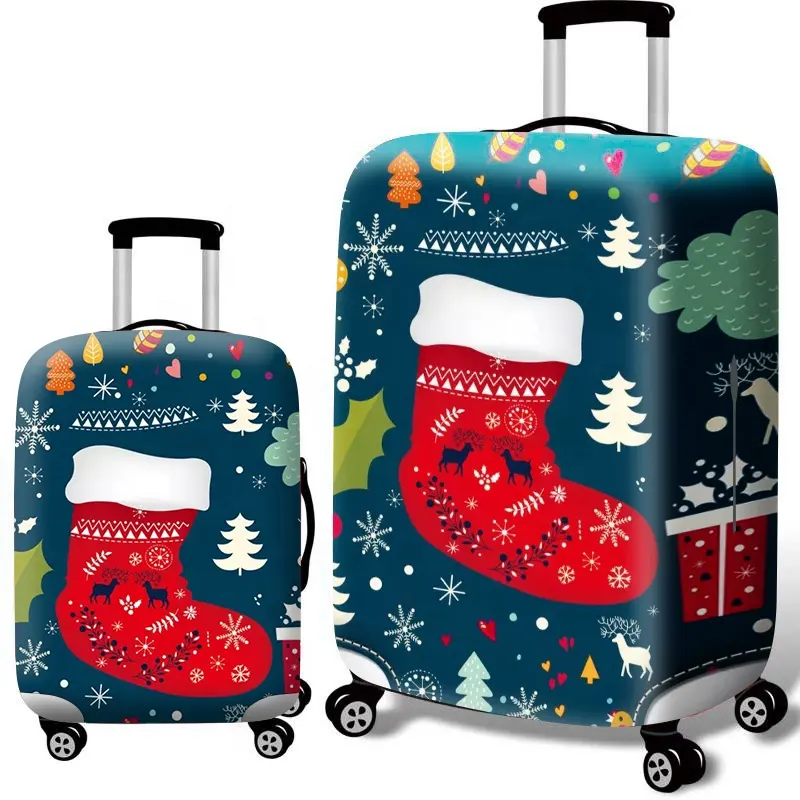 크리스마스 선물 20 인치 수하물 커버 여행 승화 수하물 트롤리 가방 가방 커버