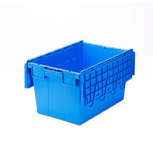 Caja móvil de plástico sólido, cajas de plástico resistentes, pila de nido, caja de mano logística, contenedor con tapa adjunta - Product Image 6