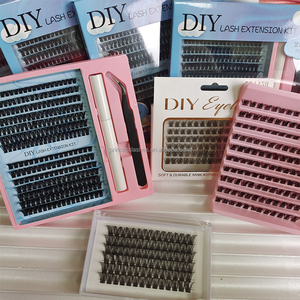 ช่อขนตาสังเคราะห์แบบกำหนดเองขนตาแต่ละส่วนชุดช่อขนตาแบบ DIY กลุ่มต่อขนตา - Product Image 1