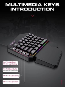 Nuovo 35 tasti tastiera da gioco con una mano tastiera colorata USB multimediale impermeabile retroilluminata Mini Controller da gioco portatile - Product Image 6