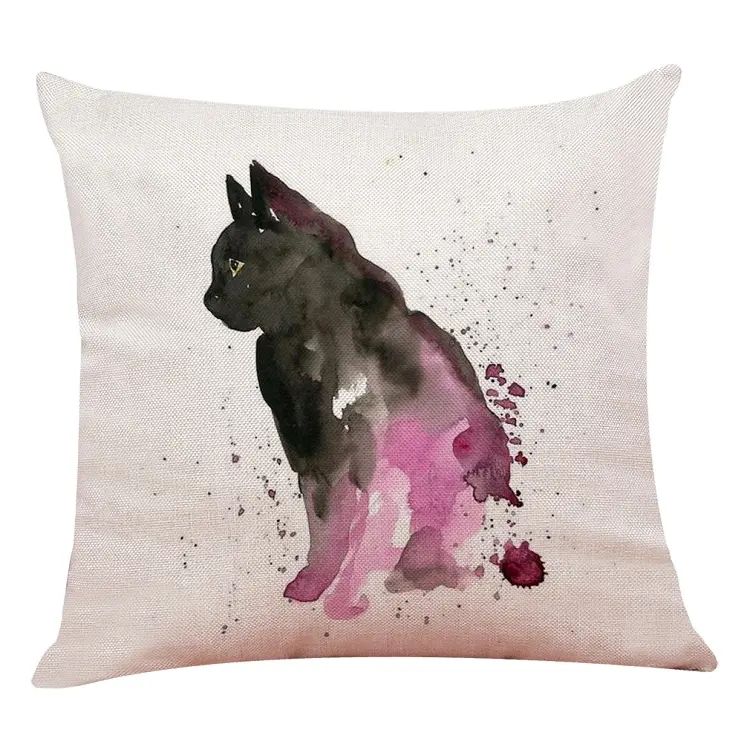 Oriental style anti-snoring cats kittens 3d printed embroid watercolor paint cushion covers ready to ship